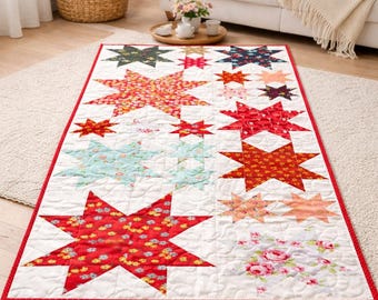 Twilight Garden Sterne Quilt Muster | 20x44 Tischläufer, Stern Patchwork (PDF Download)