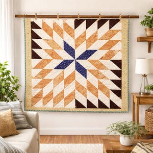 Shining Star Quilt Pattern | Queen Size Star Patchwork (PDF Download)