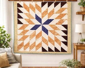 Shining Star Quilt Pattern | Queen Size Star Patchwork (PDF Download)