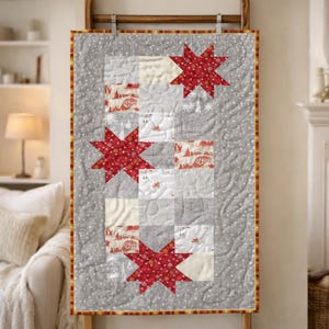 Frosted Stars Quilt Pattern | Christmas Table Runner (20x40) (PDF Pattern)