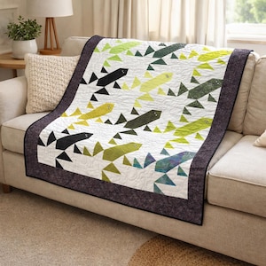 Leapfrog Serenade Quilt Pattern | Modern Geometric Frog Throw (PDF Pattern)