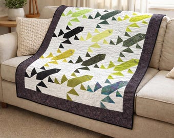 Quiltpatroon Leapfrog Serenade | Modern geometrisch kikkerkleed (pdf-patroon)