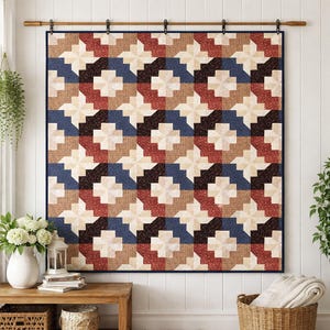 Pinwheel Garden Quilt Pattern | Floral Patchwork Throw (PDF Download)