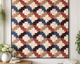Windrad Garten Quilt Anleitung | Florale Patchwork Decke (PDF Download)