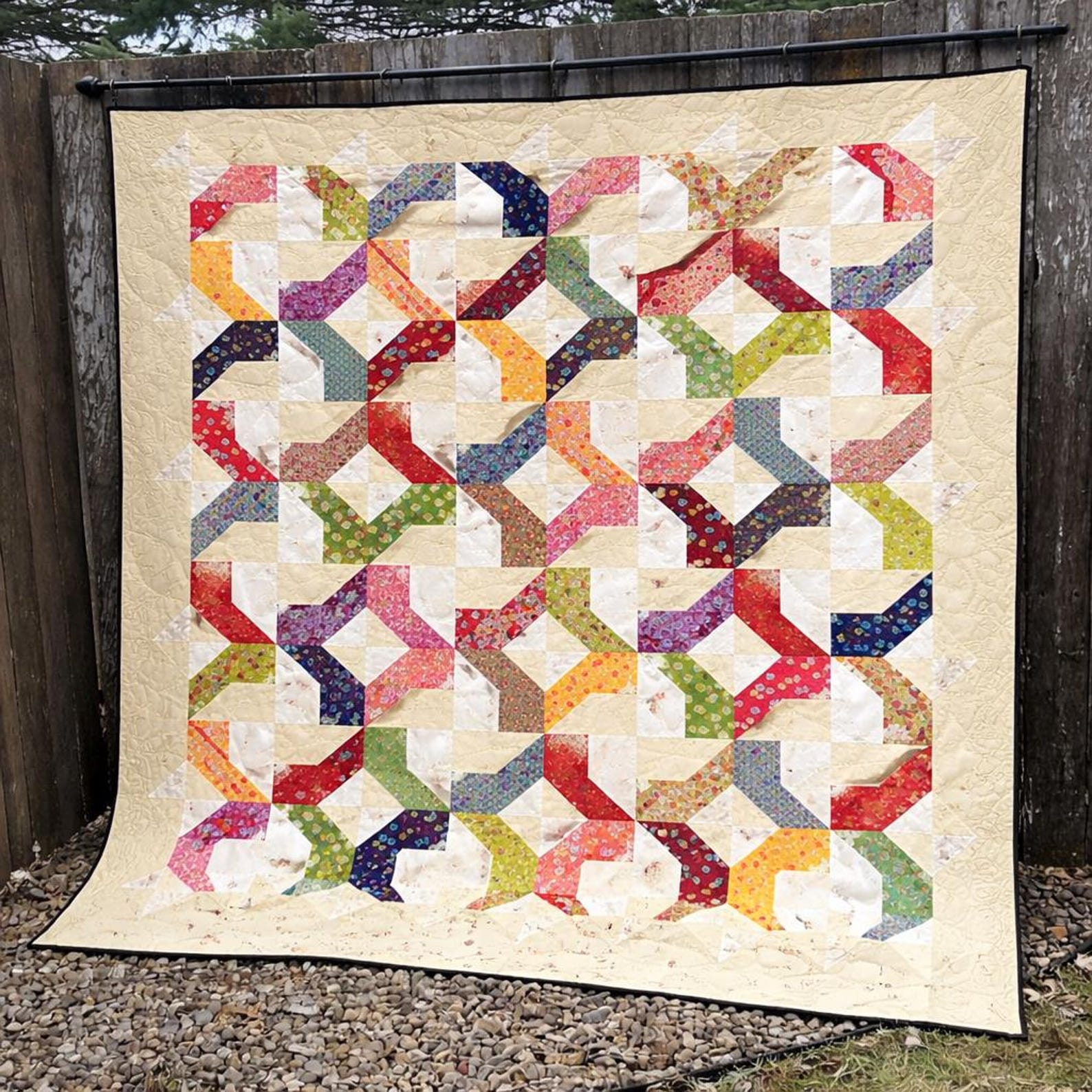 Dancing Ribbons Quilt Pattern | Modern Scrap Throw Quilt (PDF Download ...