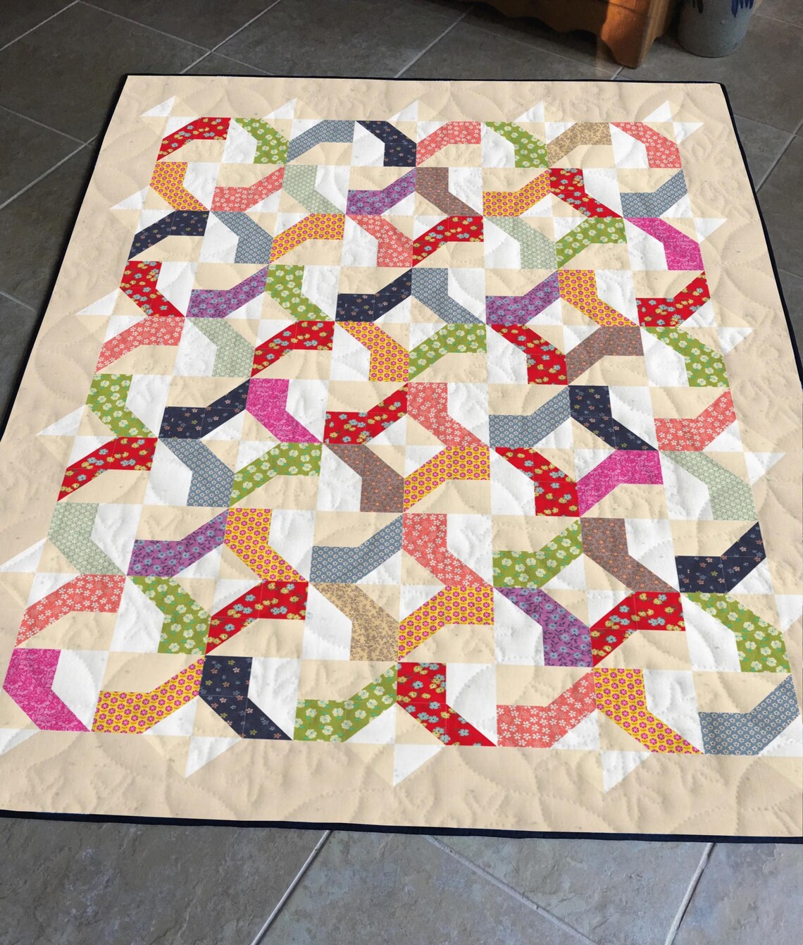 Dancing Ribbons Quilt Pattern | Modern Scrap Throw Quilt (PDF Download ...