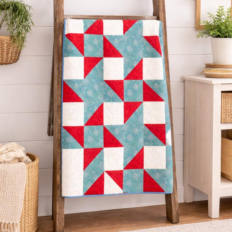 ルビースターライトキルトパターン｜ミニスターパッチワークウォールハンギング（PDFダウンロード） 画像 1