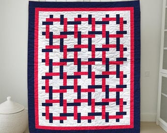 Modello trapunta stelle intrecciate / trapunta patchwork per letto king size (download PDF)