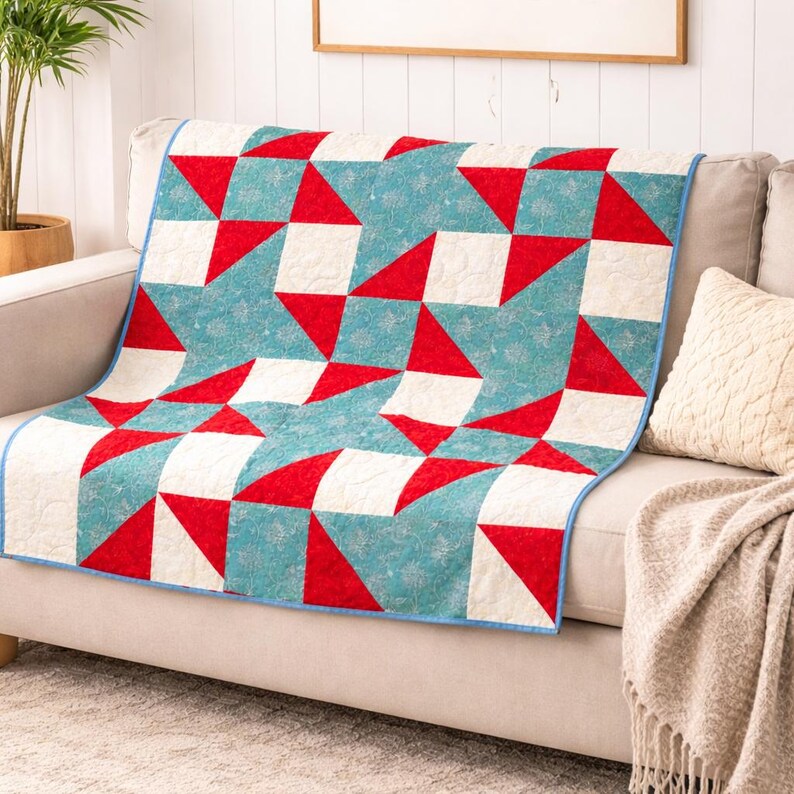 ルビースターライトキルトパターン｜ミニスターパッチワークウォールハンギング（PDFダウンロード） 画像 4