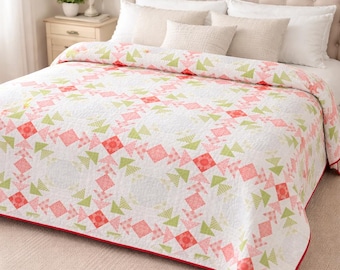 Radiant Freedom Quilt Pattern | King Size Patchwork Bed Quilt (Digital PDF Download)