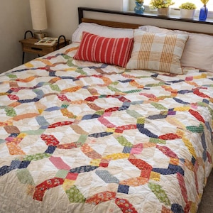 Patron de courtepointe avec rubans dansants PDF | Motif de courtepointe en patchwork moderne | Jeté de couette 60 x 72 cm | Conception de courtepointe de rebut