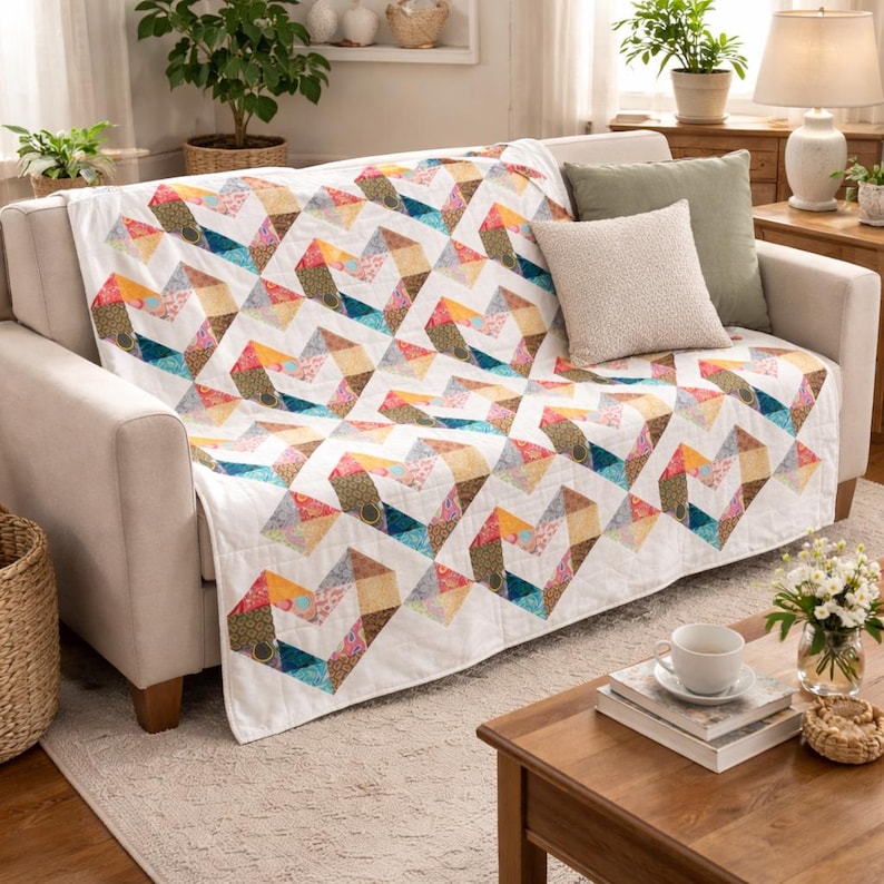 Love Shack Patterns Love Connection Quilt Pattern PDF | Romantic Heart Quilt | Throw Size ...