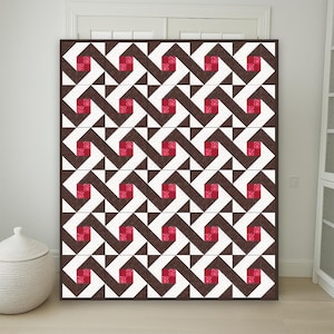 Cozy Cottage Quilt Pattern PDF | Modern Scrap Quilt Pattern | 62x74 Throw Quilt | Patchwork Quilt Design