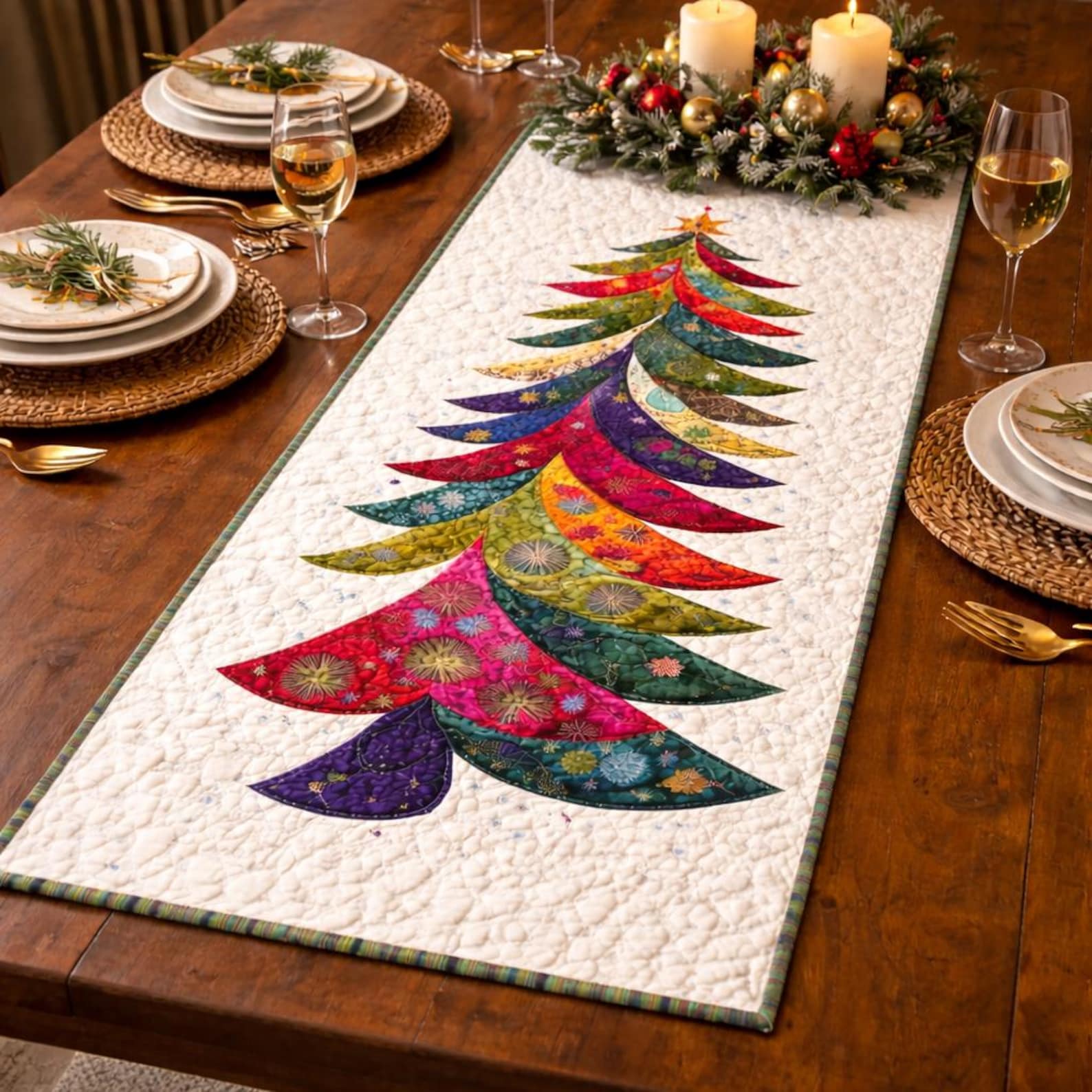 Holiday Glow Quilt Pattern | Festive Christmas Table Runner (PDF ...