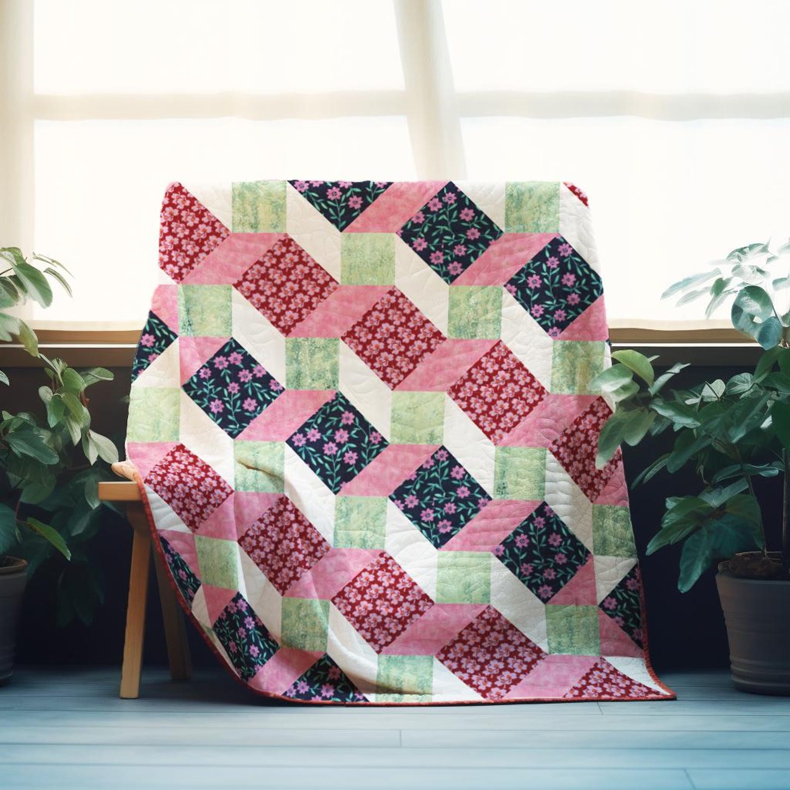 Elevation Steps Quilt Pattern | Modern Patchwork Design (PDF Pattern - Etsy