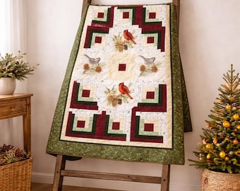 Yuletide Nest Quilt Pattern | Queen Size Christmas Patchwork (PDF Download)