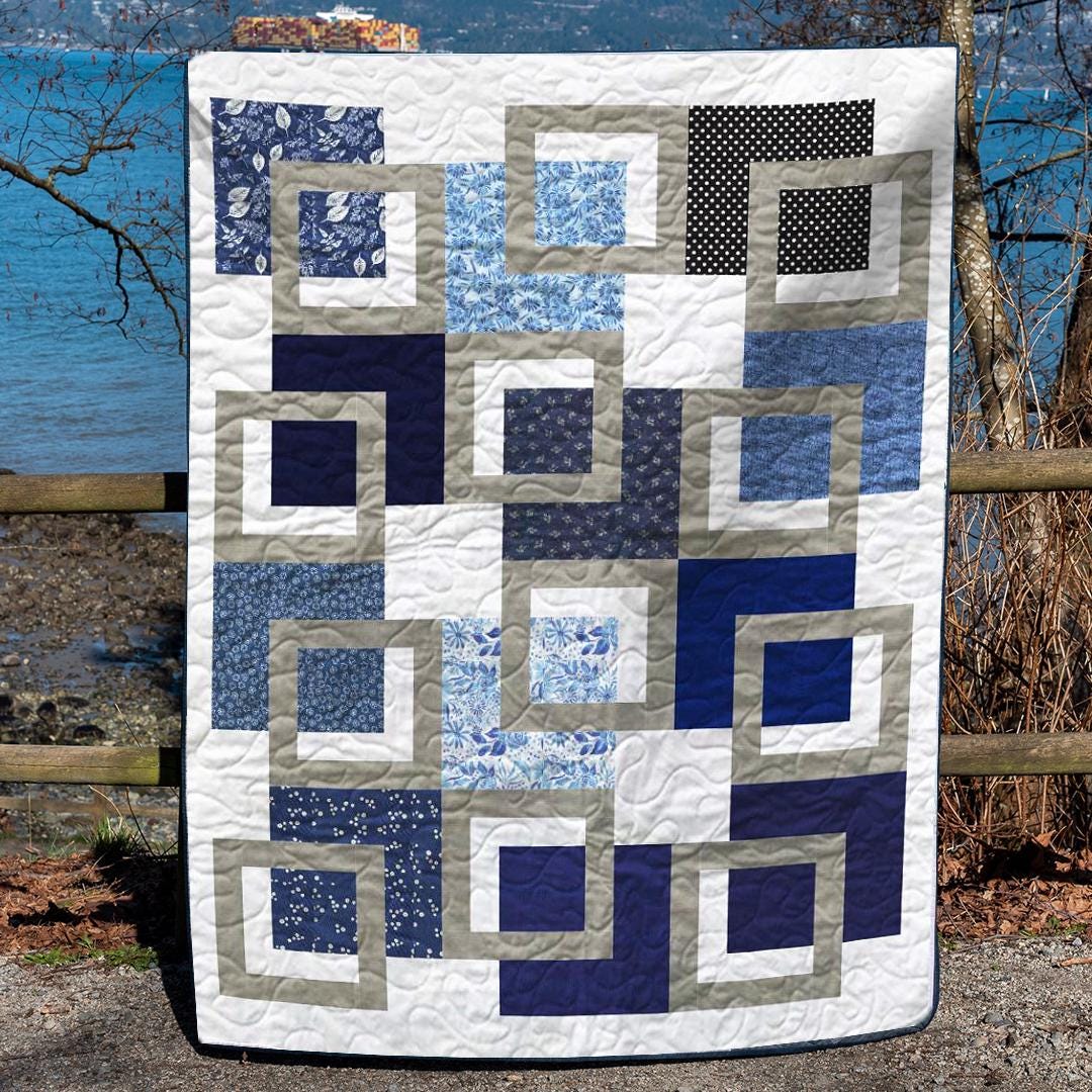 Floating Windows Quilt Pattern PDF | Modern Quilt Pattern | Geometric ...