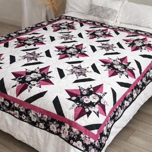 Compass Rose Star Quilt Pattern | Lap & Queen Size (PDF Pattern)