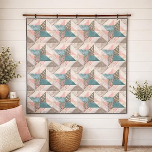 Radiant Galaxy Quilt Pattern | Starburst Patchwork Throw (Digital PDF Download)
