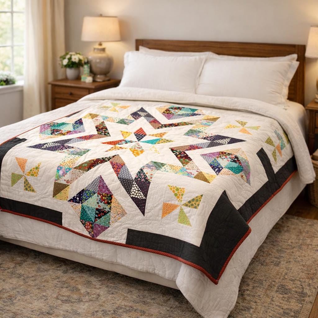 Superstar II Quilt Pattern | Modern Star Patchwork Throw (PDF Download ...