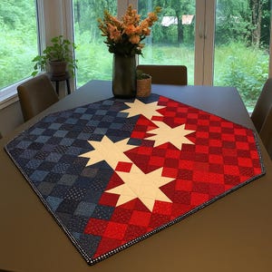 Americana Brilliance Quilt Pattern PDF | Patriotic Star Quilt Design | Lap, Twin, Queen, King | Scrappy Flag Style Digital Download image 4