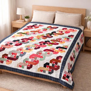 Plaid Pathways Quilt Pattern | King Size Woven Plaid Patchwork (PDF Download)