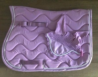Custom Embroidered matchy set saddle pad personalised