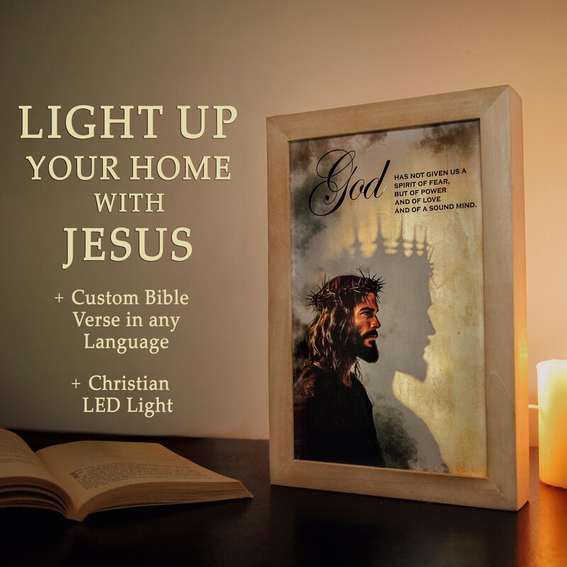 Led God Photo Frame Jesus Led Photo - Etsy