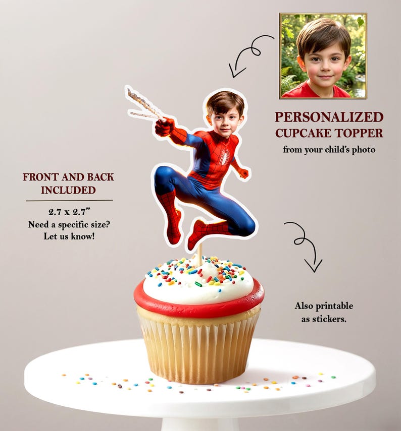 Personalized Spiderman Photo Birthday Party Bundle (Digital Download) immagine 6