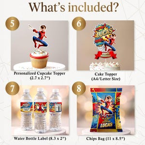 Personalized Spiderman Photo Birthday Party Bundle (Digital Download) immagine 3