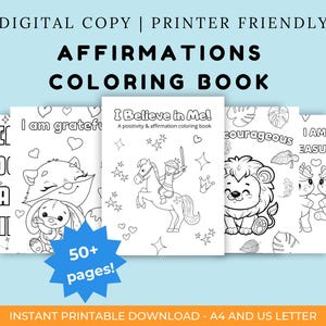 Affirmation Coloring Book for Kids: Self-Esteem Activities (PDF Download