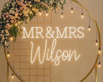 Custom just Married Neon Sign - Custom Wedding Decor, Personalized Wedding LED Neon Sign, Neon Sign Wedding, Reception Neon Sign, Led sign