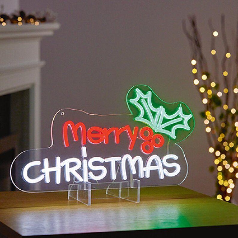 December Led Signs Holiday LED Wall Light for Home & Shop Decor - Custom Christmas Neon ...