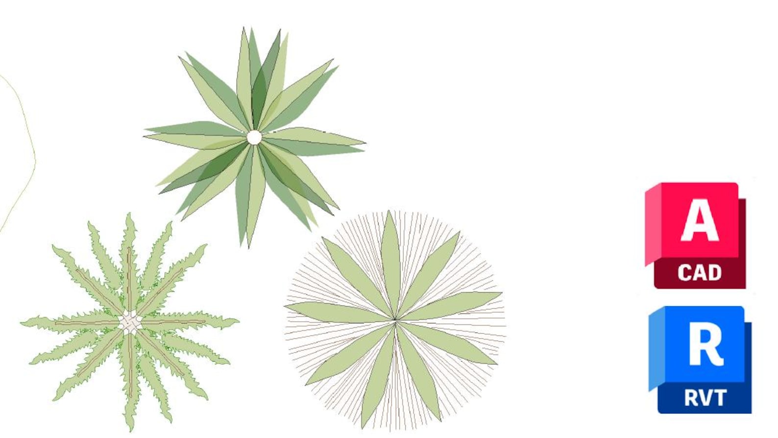 SET 03 Revit + Autocad 2D Trees - 5 Conifers: Scalable and Minimalist ...