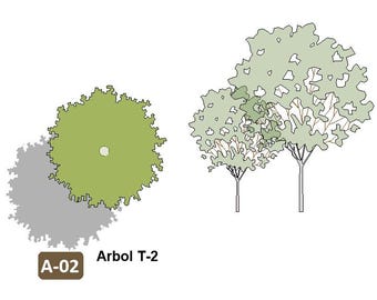 SET 01 Revit 2D Trees - 5 TREES Scalable and minimalist design (REVIT 2023 and newer)