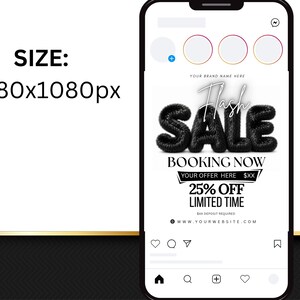 Flash Sale Flyer Template, Summer Booking Digital Flyers, Beauty Flyer, DIY Canva Template, Wig Hair Lash Nails Makeup Flyer, Editable
