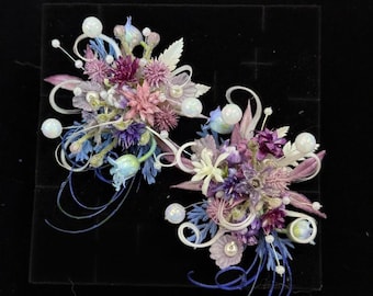 Décoration florale préservée faite main : bijoux floraux uniques, bague convertible/pince à cheveux/broche
