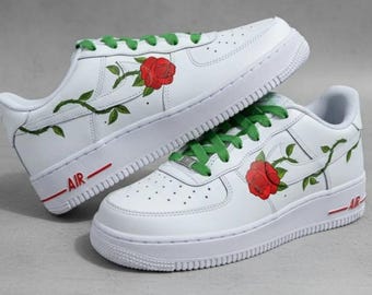 Hand Painted Rose Air Force 1 | Custom Floral Sneakers | Personalized Gift Shoes