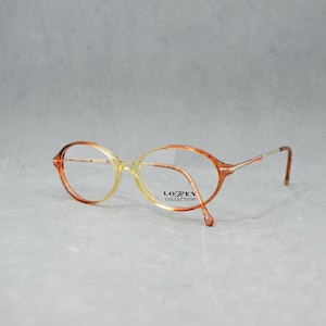 Vintage Eyeglasses Lorey Spain 00s. New old stock Eyewear. Unisex. Brown and Gold. Available with Rx custom lenses. Readind glasses. Oval.