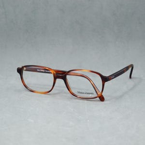 Vintage Eyeglasses Marco Zanetti Spain 00s. New old stock Eyewear. Unisex. Brown. Available with Rx custom lenses. Readind glasses. Square.