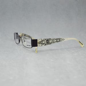Vintage Eyeglasses More & More 50142 620 Germany. Narrow Square Woman reading eyewear Incluided RX lenses. Black and White. 00s