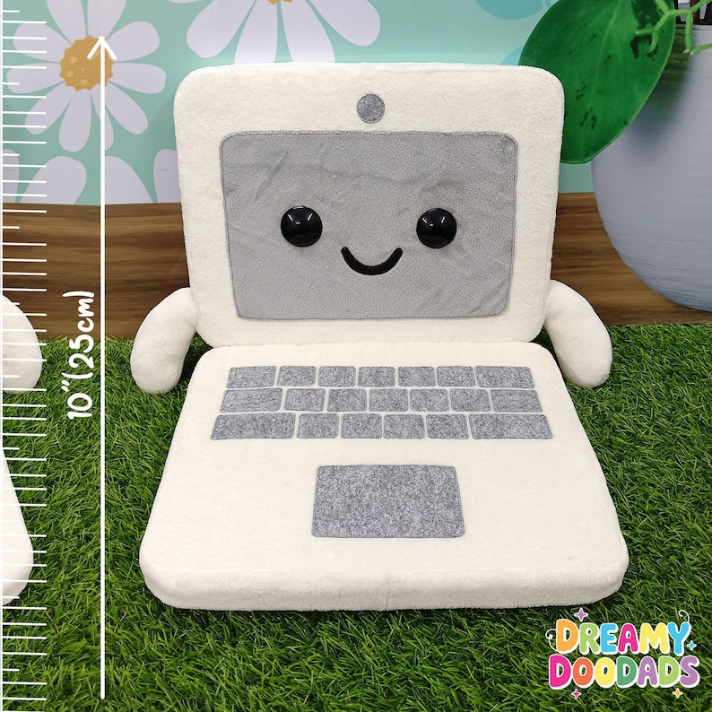 Laptop plush gift for programmers and engineers, cute computer plushie design