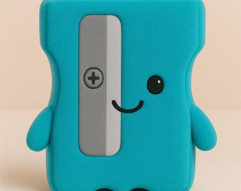 Apontador de lápis de pelúcia feito à mão – Brinquedo de decoração escolar kawaii