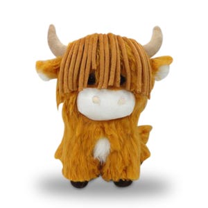 Highland Cow Stuffed Animal – Fluffy Cow Plushie, Kawaii Farm Animal Toy, Cute Cow Gift, Highland Cow Nursery Decor & Plush Collectible