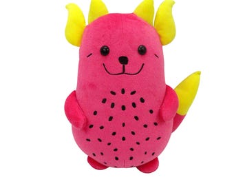 Kawaii Dragon Fruit Plush | Handmade Monster Plushie for Kids
