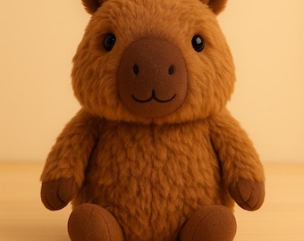 Peluche De Capibara Con Sombrero De Fresa, 23 Cm De Tamaño Realista Y Suave, Ideal Para Abrazar Y Regalar A Niños Y Niñas