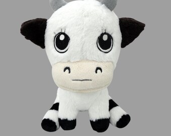 オーロラ ブラック＆ホワイト 牛のぬいぐるみ 小 9インチ - Etsy 日本