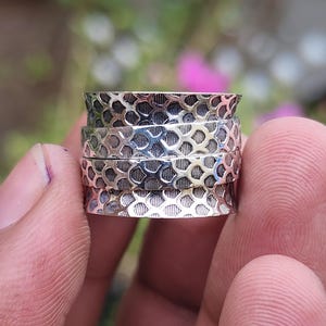 Textured Oxidized Silver Ring | Handmade Unisex Thumb Ring | Tribal Statement Jewelry | Boho Minimalist Ring.