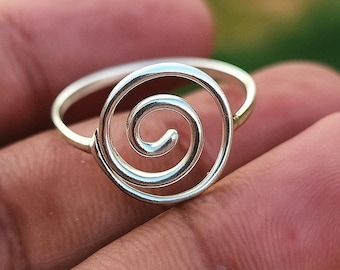 Sterling Silver Spiral Ring | Handmade Minimalist Boho Jewelry