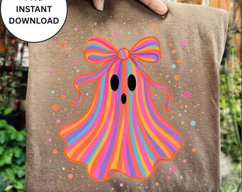 Cartoon Preppy Ghost Png, Fall Ghost Coquette PNG, Ghost Splatter Brushstroke Png, Retro Halloween Png, Spooky Season Png, Shirt Sublimation